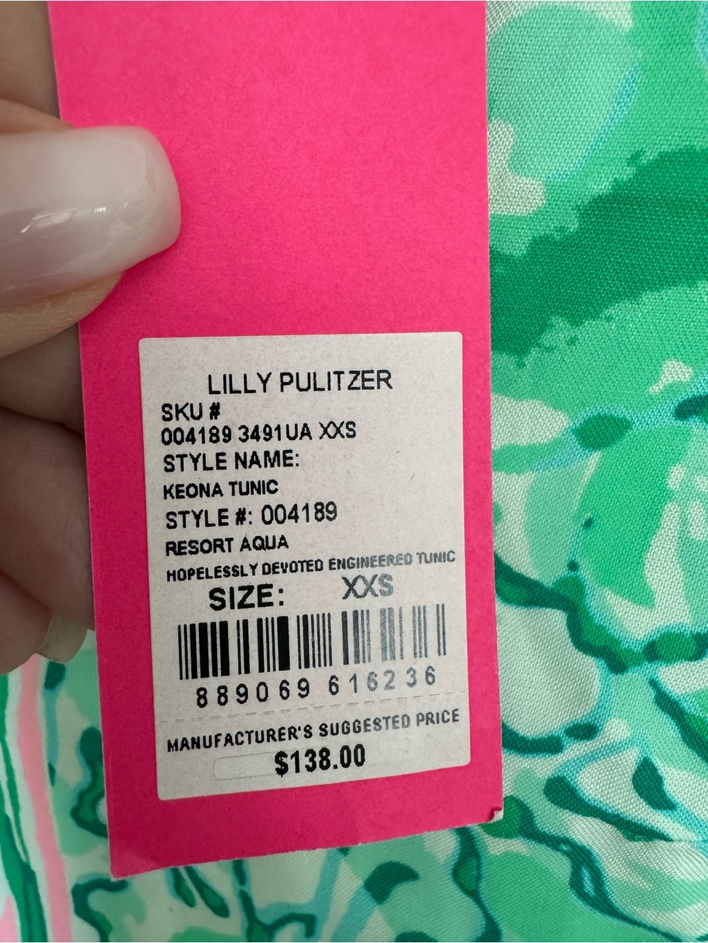 🌺 Lilly Pulitzer Keona Tunic Resort Aqua Hopelessly Devoted Engineered Tunic - Picture 5 of 5